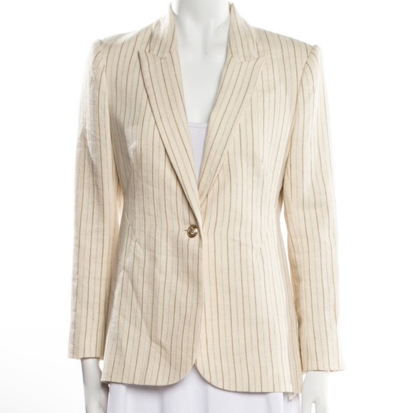 L'Agence Clementine Linen Pin-Striped Blazer - Picture 7 of 10